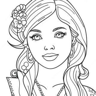 Pretty Girl Coloring Page 3078-2516