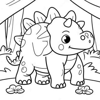 Cute Ankylosaurus In A Forest Coloring Page 30799-27633