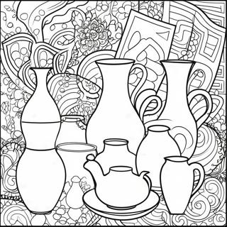 Colorful Pottery Designs Coloring Page 30809-27643