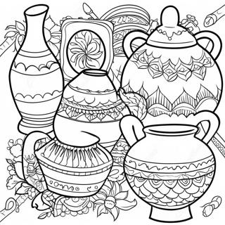 Colorful Pottery Designs Coloring Page 30809-27644