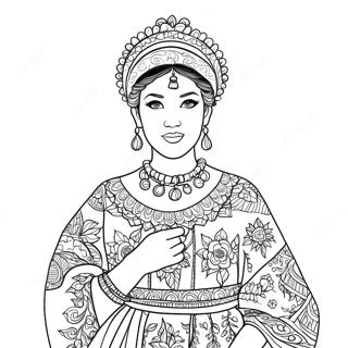 Traditional Dress Coloring Page 30859-27684