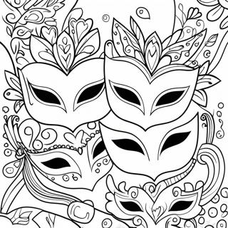 Masquerade Masks Coloring Page 30878-27696