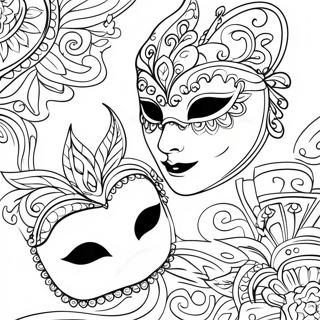 Elegant Masquerade Masks Coloring Page 30879-27698