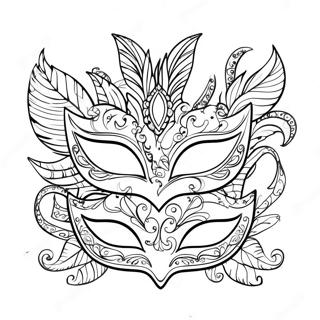 Elegant Masquerade Masks Coloring Page 30879-27699