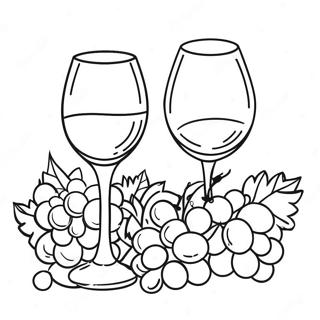 Wine Glasses And Grapes Coloring Page 30888-27703