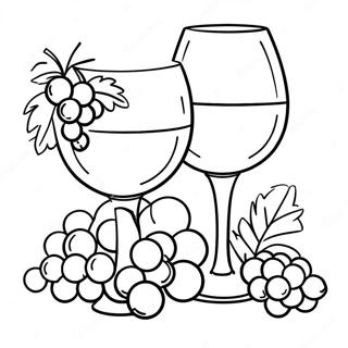 Wine Glasses And Grapes Coloring Page 30888-27704