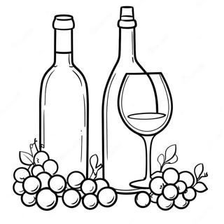 Elegant Wine Bottle And Glass Coloring Page 30889-27708