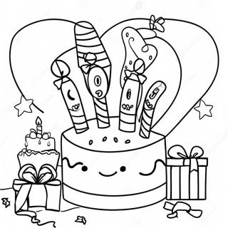 Happy 10th Birthday Celebration Coloring Page 30898-27710