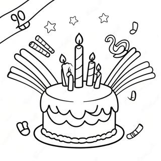 Happy 10th Birthday Celebration Coloring Page 30898-27712