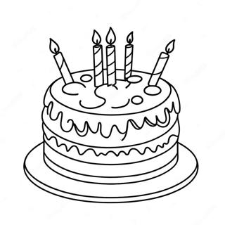 Colorful Happy 10th Birthday Cake Coloring Page 30899-27713