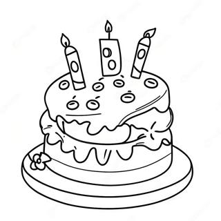 Colorful Happy 10th Birthday Cake Coloring Page 30899-27714