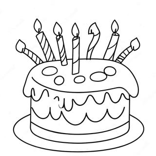 Colorful Happy 10th Birthday Cake Coloring Page 30899-27715