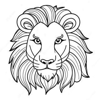 Majestic Lion Roaring Coloring Page 3089-2527