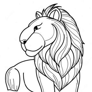 Majestic Lion Roaring Coloring Page 3089-2528