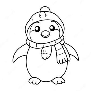 Cute Christmas Penguin Coloring Pages