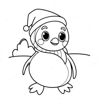 Cute Christmas Penguin Coloring Page 30928-27734