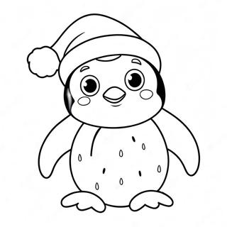 Adorable Penguin With Santa Hat Coloring Page 30929-27739