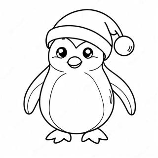 Adorable Penguin With Santa Hat Coloring Page 30929-27740