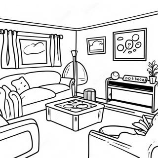 Cozy Rec Room With Games Coloring Page 30939-27745