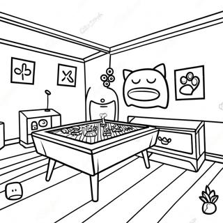 Cozy Rec Room With Games Coloring Page 30939-27746