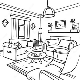 Cozy Rec Room With Games Coloring Page 30939-27747