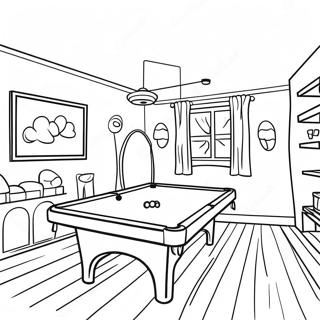 Cozy Rec Room With Games Coloring Page 30939-27748