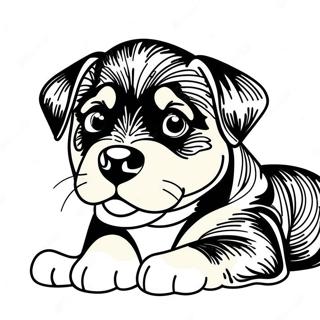 Playful Rottweiler Puppy Coloring Page 30949-27753