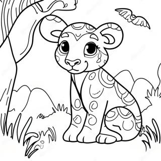 Colorful Africa Wildlife Coloring Page 30959-27761