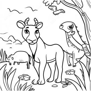 Colorful Africa Wildlife Coloring Page 30959-27762