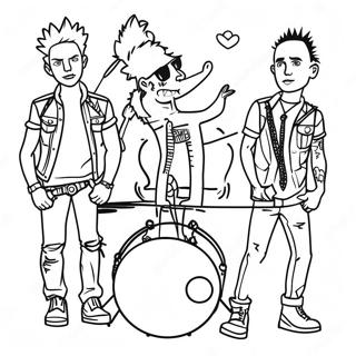 Edgy Punk Rock Band Coloring Page 30989-27785