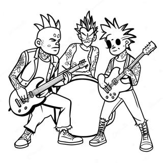 Edgy Punk Rock Band Coloring Page 30989-27786