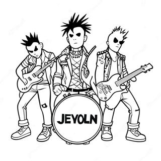 Edgy Punk Rock Band Coloring Page 30989-27787