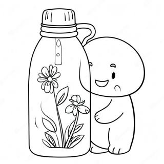 Cute Stanley Water Bottle With Flowers Coloring Page 31009-27801