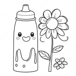 Cute Stanley Water Bottle With Flowers Coloring Page 31009-27802