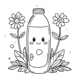 Cute Stanley Water Bottle With Flowers Coloring Page 31009-27803