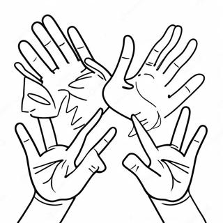 Colorful Asl Hand Signs Coloring Page 31029-27819