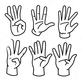 Colorful Asl Hand Signs Coloring Page 31029-27820