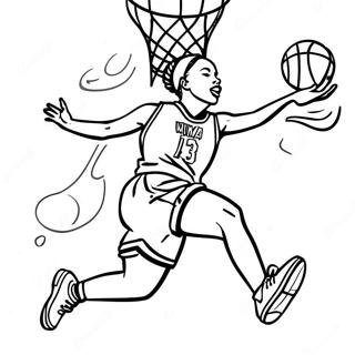 Dynamic Wnba Player Dunking Coloring Page 31039-27826