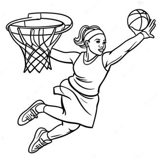 Dynamic Wnba Player Dunking Coloring Page 31039-27828