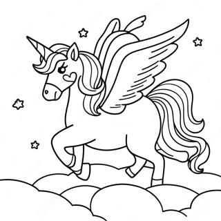 Dreamy Unicorn In The Sky Coloring Page 31059-27842