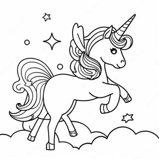 Dreamy Unicorn In The Sky Coloring Page 31059-27843