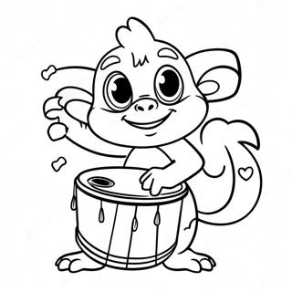 Grookey Playing With A Drum Coloring Page 31079-27857