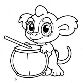 Grookey Playing With A Drum Coloring Page 31079-27858