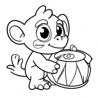 Grookey Playing With A Drum Coloring Page 31079-27859