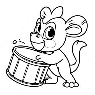 Grookey Playing With A Drum Coloring Page 31079-27860