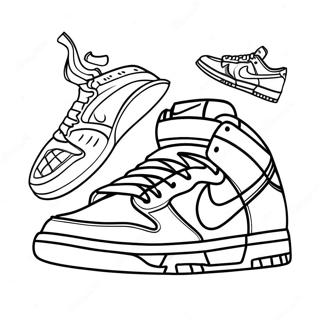 Nike Dunk Sneakers Coloring Page 31098-27872