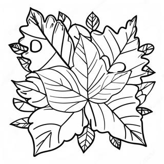 Adorable Autumn Leaves Coloring Page 3109-2541