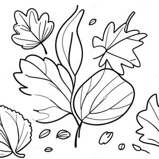 Adorable Autumn Leaves Coloring Page 3109-2542