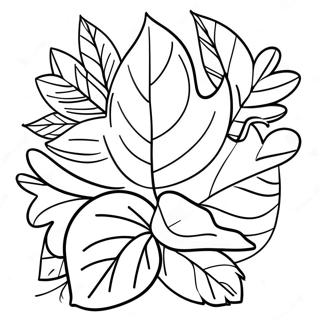 Adorable Autumn Leaves Coloring Page 3109-2543