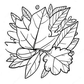 Adorable Autumn Leaves Coloring Page 3109-2544